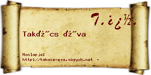 Takács Éva névjegykártya