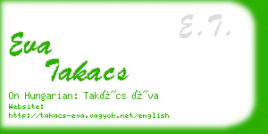 eva takacs business card